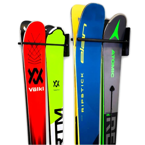 StoreYourBoard Couple Ski Wall Storage Rack, 2 Pack, Steel Home Skis Mount, Garage Hook Organizer