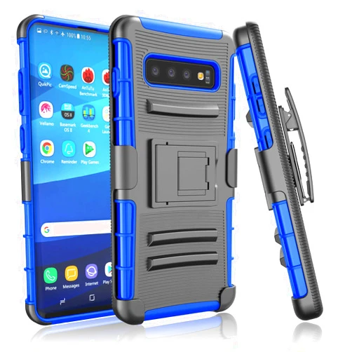 Tinysaturn Galaxy S10 Case, Tinysaturn Phone Case for Samsung Galaxy S10 Belt Clip Holster [Kickstand] Heavy Duty Shockproof Rugged Hard Shell Full Protection Cover for Samsung Galaxy S10-Blue