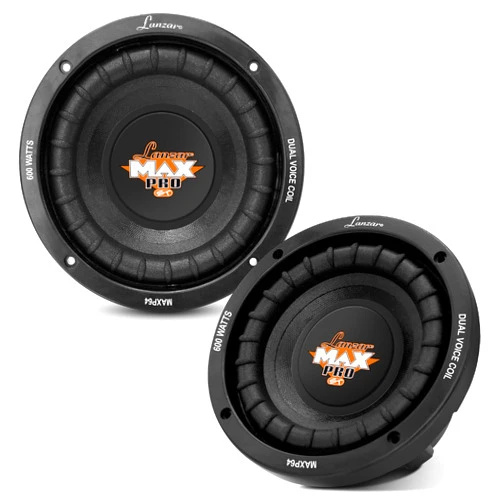 Pyle Lanzar 6.5” Car Subwoofer Speaker - Black Non-Pressed Paper Cone, Aluminum Voice Coil, 4 Ohm Impedance, 600 Watt Power and Foam Edge Suspension for Vehicle Audio Stereo Sound System - MAXP64