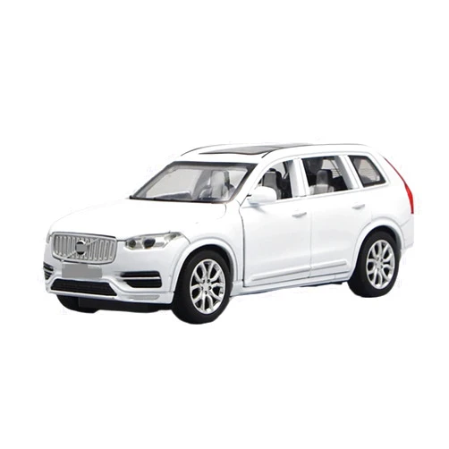 XiaoXHS for Volvo XC90 Diecast Metal Car Model 6 Openable Doors with Pull Back Function 1:32 Scale(White)
