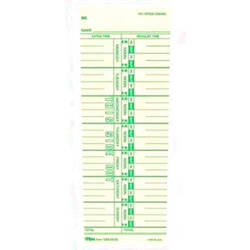 Tops TOP12593 - Time Card for Acroprint