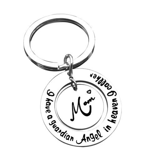 Nekoki Mom Memorial Keychain I have a guardian Angel in heaven I call her Mom Keychain In Memory of Mom Keychain Mom Sympathy Gift Sympathy Jewelry Gifts for Loss Remembrance Gift