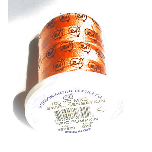 Katz Trims / Trims Unlimited Robison-Anton Embroidery Rayon Thread Swirling Sensation Color Spicy Pumpkin (023) 700 Yards