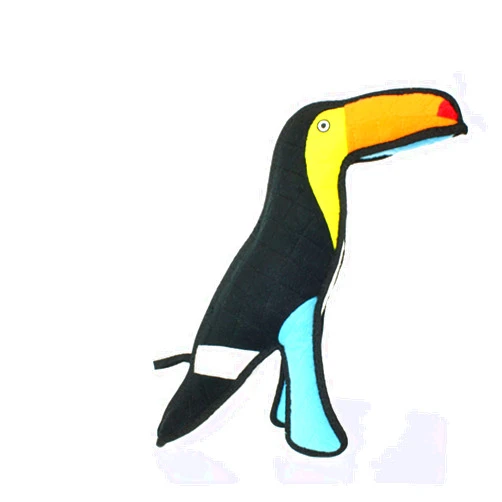 TUFFY - World's Tuffest Soft Dog Toy - Zoo Toucan - Multiple Layers. Made Durable, Strong & Tough. Interactive Play (Tug, Toss & Fetch). Machine Washable & Floats