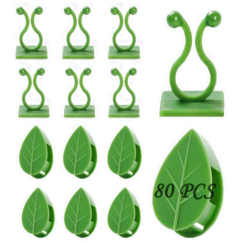 Beyoslf Plant Wall Clips for Climbing Plants, 80Pcs Plant Climbing Wall Fixture Clips Invisible Self-Adhesive Plant Clips Fixer Hook Vines Traction Holder Wall Vines Fixing Clips Outdoor Decor
