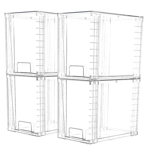 Vtopmart 4 Pack Clear Stackable Storage Drawers,9.7
