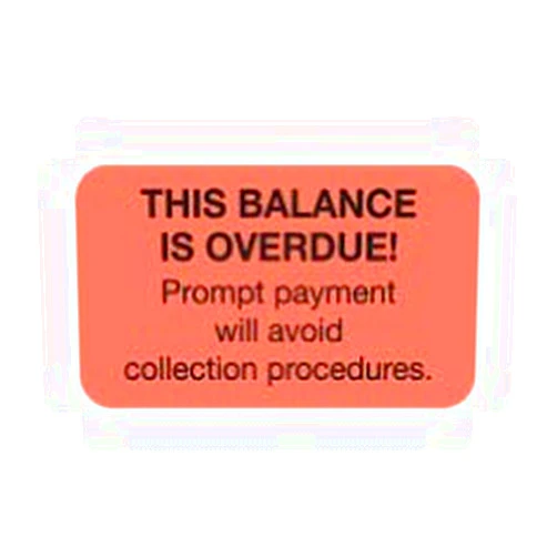 ARD MAP4490, This Balance is OVERDUE, FL RED, 1-1/2