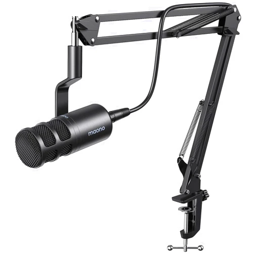 MAONO XLR Podcast Dynamic Microphone, Cardioid Studio Mic with Boom Arm for Vocal Recording,Streaming,Gaming, Voice Isolation Technology, Metal Mic, Works for Audio Interface, Mixer-PD100S