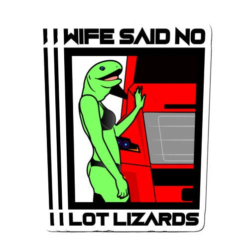 MrMint Stickers Wife Said - No Lot Lizards (3 Pcs/Pack) Water Bottle Decals 3x4 Inch