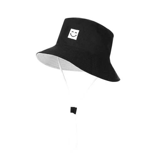 Huuflyty Baby Sun Hat, Newborn Toddler Beach Hat Smile Face UPF 50+ Toddler Bucket Hat for Boys Adjustable Cap