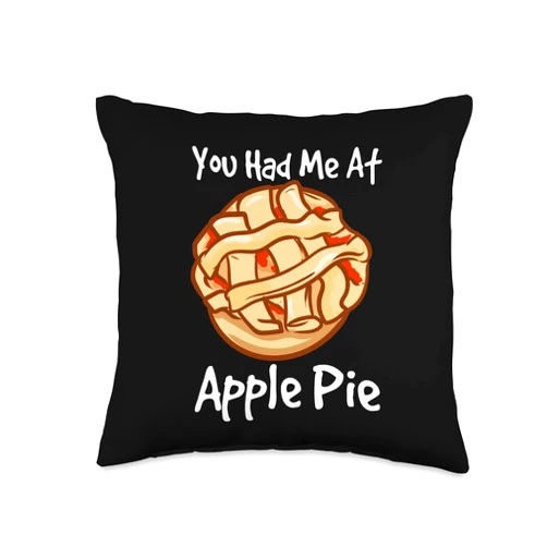 FRESAN Baking Apple Pie Lover Thanksgiving Food American Dessert Caramel Apple Pie Throw Pillow, 16x16, Multicolor