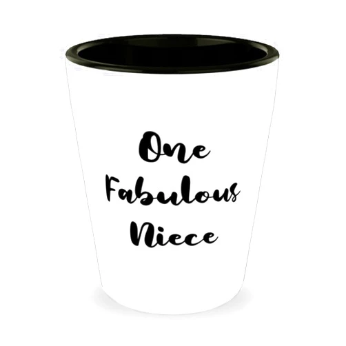 NAPAVI Motivational Niece Shot Glass, One Fabulous Niece, Best Gifts for Aunt from Aunt, Birthday Unique Gifts