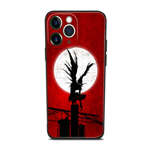 HEMINJYJEF Japanese Anime Shockproof Shell Cover Manga Design Pattern Anti-Drop Protective Phone Cases (Ryuk Shinigami,for iPhone 14)