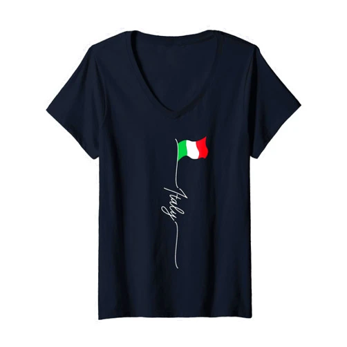 Italy Flag Gifts for Italian Patriots Abroad Womens Italy, Bandiera Italiana Italy Flag, Italian Patriotic Flag V-Neck T-Shirt