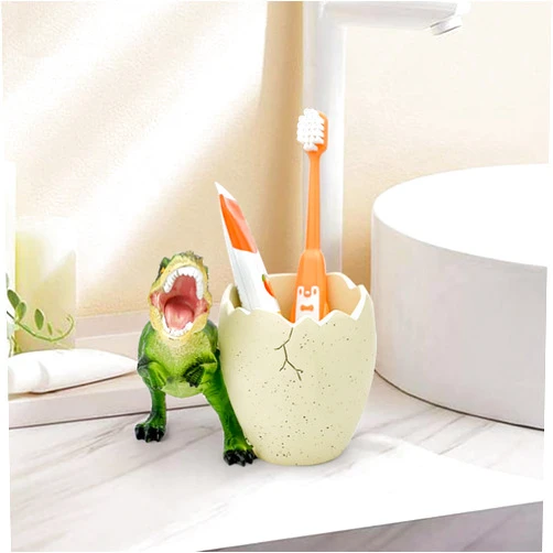 FlidRunest Dinosaur Kids Toothbrush Holders for Bathrooms - Cute Dino Tooth Brush Holder - Easy to Clean Toothbrush and Toothpaste Holder - Toothbrush Holder Toothbrush Organizer