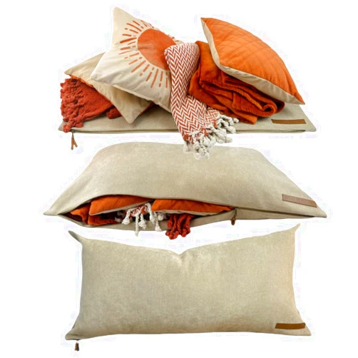 STORAGE PILLOW THE STORAGE PILLOW XL zippered storage Pillowcase FILL w Clothes Bedding Blankets to maximize Space - RV Camper Dorm Tiny Home Boat Inside Organization Ideas Accessories - Small Space Storage Solution