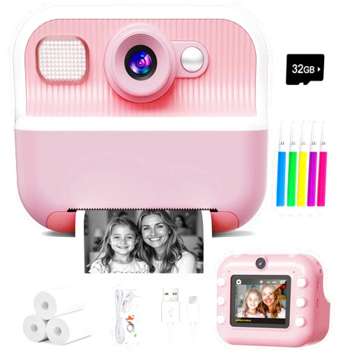 DUDUDRAGON Kids Camera Instant Print, Front Rear Dual Selfie Digital Camera with 1080P Videos, Holiday Birthday Gifts for Kids Age 3-12,Portable Travel Toddler Camera Toy for 4 5 6 7 8 9 Year Old Boys Girls