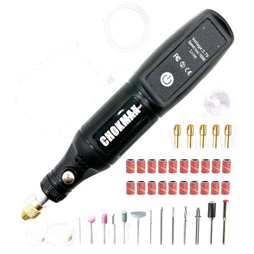 CHOKMAX Cordless Rotary Tool, 3.7V Li-ion Mini Rotary Multi-Tool Kit with 42pcs Accessories Electric Rotary 16000rpm Speed DIY Grinder for Polishing, Cleaning and Engraving