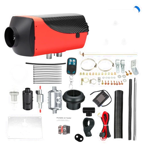 JSTUOKE 12V 5KW Diesel Air Heater, 5000W Diesel Parking Heater with LCD Monitor, w/10L Tank LCD Thermostat Monitor Muffler Remote Control for Bus Van Boat Trucks Camper Trailer RV. Red