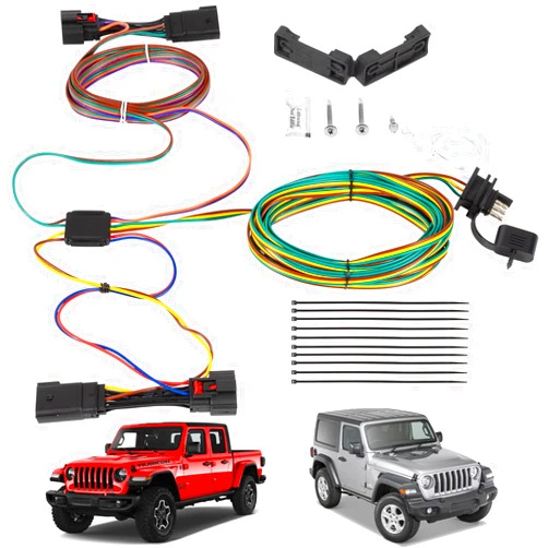 Sixcow for BX88368 Blue Ox EZ Light Wiring - Towing Wiring Harness kit for Jeep Willys 2021-2024 Wrangler JL 2018-2024 & Gladiator 2020-2024 Towed Vehicle Wiring Kit Plug and Play-BX88368