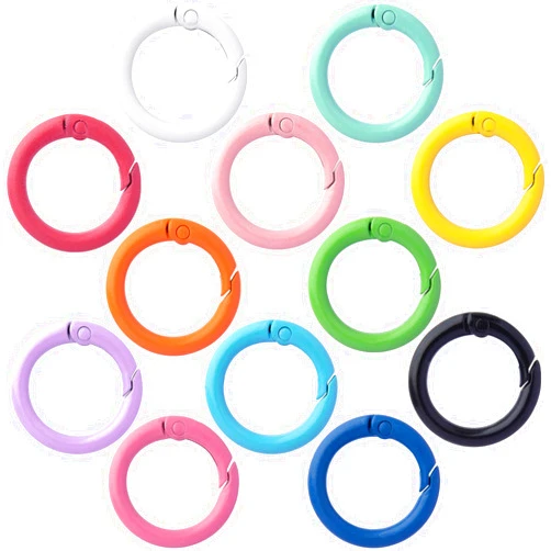 BEIQIYA Spring O Rings, Round Keychain Carabiner Clips, Alloy Trigger Buckle DIY Accessories
