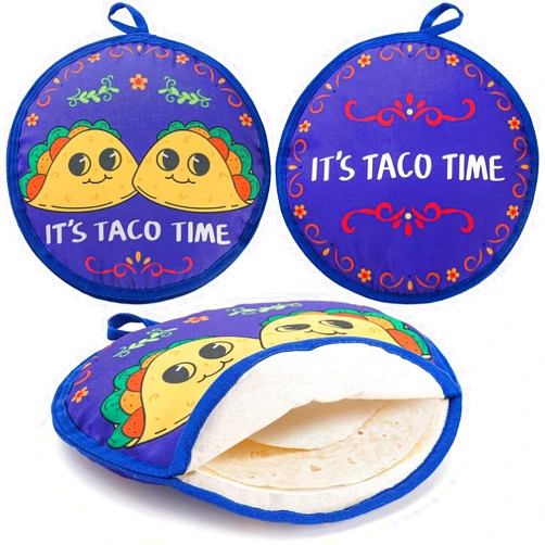 Youeon 3 Pack 12 Inch Tortilla Warmer Pouch, Insulated Cloth Pouch Two Sided, Fabric Tortilla Holder for Your Tortilla, Corn, Pancake, Pizza, Bread, Keep Warm up to One Hour, Microwave Safe