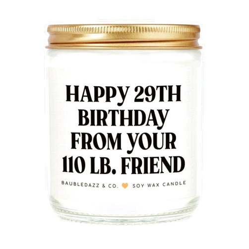 BaubleDazz Funny Best Friend Birthday Gifts for Women- Handmade Lavender Soy Wax Candle- Happy 30th, 40th, 50th, 60th,70th Birthday Gifts for Women, Friend, Her, Bestie (7oz)