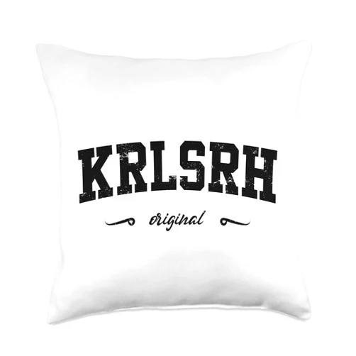 Retro Karlsruhe Baden Holiday Designs Karlsruhe Baden College Design Throw Pillow, 18x18, Multicolor