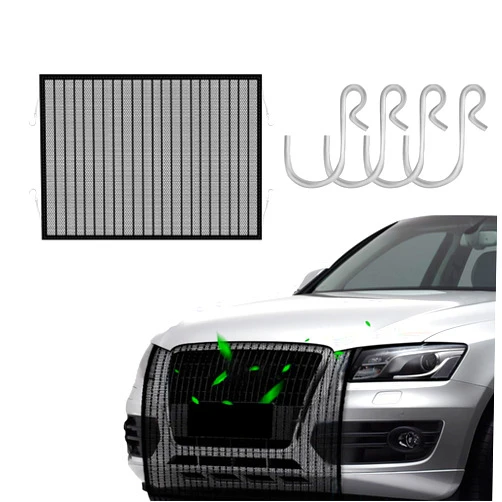 Wazzh 1Pcs Car Grille Protection Net,High-Density Front Grill Air Intake Dustproof Net,Preventing Stones,Dirt And Leaves From Flying Into The Automotive Engine Space,Exterior Accessories For Most Car(Black)