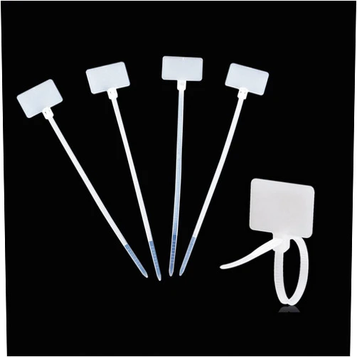 Amgate 100 Pcs Write on Tags Wire Zip Ties Cable Mark Tags Nylon Power Marking Label (100pcs)
