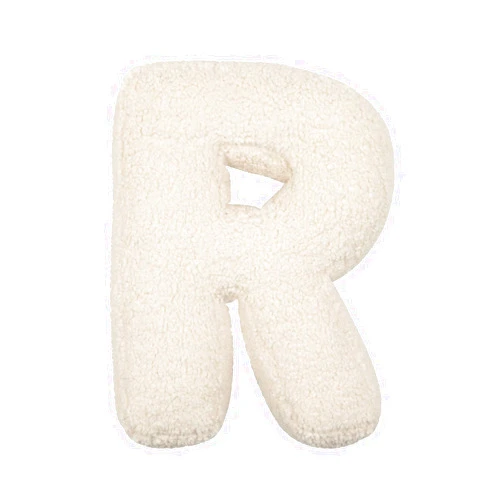 QUIRAI Letter Plush Pillow, Decorative Alphabet Letter Pillows Cozy, Decorative Throw Pillows for Bed Couch, 26 English Letters Throw Pillow for Living Room Sofa Couch Bed Car Decoration (R, White)