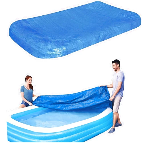 Charmluvee Rectangular Pool Cover, Inflatable Pool Cover above Ground Pool Covers,Fits 120 in x 72 in Frame Pool and Solar Pool Cover for Garden Outdoor Pools Cover(10ft X 6ft)