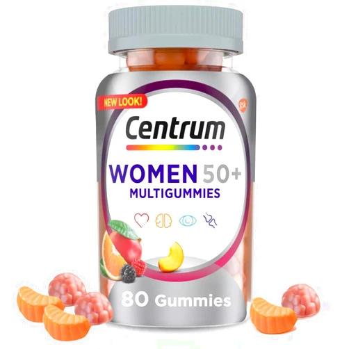 SCHMIDT EMPIRE Centrum MultiGummies Gummy for Women 50 Plus, with Vitamin D3, B6 and B12, Multivitamin/Multimineral Supplement - Centrum Silver Women 50 Plus Gummies- 80 Count (Pack of 1)