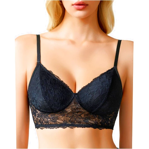 Avidlove Lace Bra Sexy Bralettes Womens Wireless Balconette Bras Half Cups Double-Layered Soft