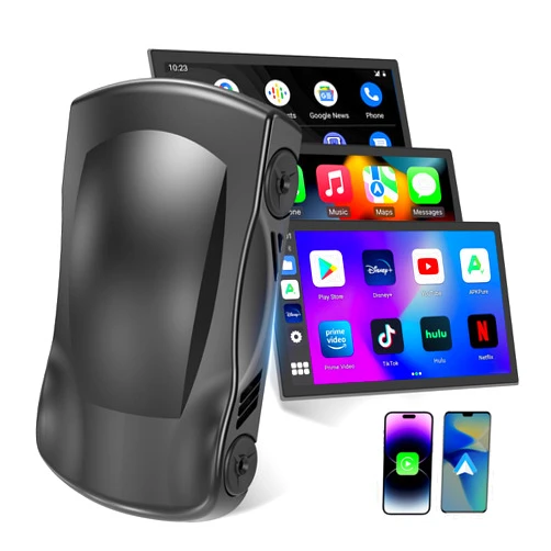 Minalook Wireless CarPlay Adapter with Netflix YouTube app Play, Android Auto Wireless Adapter for Factory Wired CarPlay Cars, CarPlay Ai Box, 5GHz WiFi, TF Card, Mirroring, for iPhone/Android