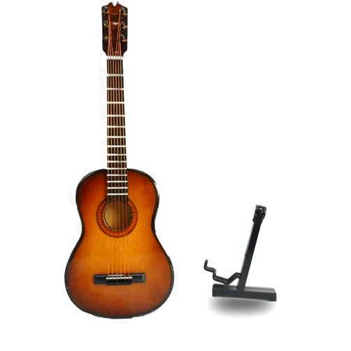 ALANO Miniature 12cm Guitar Model, Wooden Decorative Ornament Mini Musical Ornament Home Decoration Christmas Tree