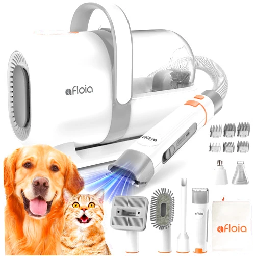 Afloia Dog Grooming Kit, Pet Grooming Vacuum & Dog Clippers Nail Trimmer Grinder & Dog Brush for Shedding with 6 Pet Grooming Tools, Low Noise Dog Hair Remover Pet Grooming Supplies for Dog Cat