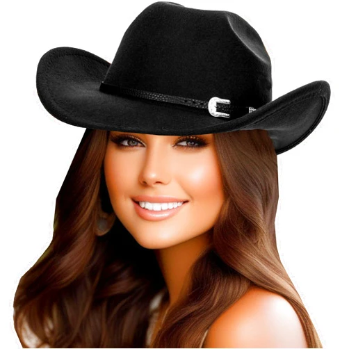 UTOWO Men-Women Rodeo Felt-Cowboy-Hat with Western-Belt-Decor Vintage Outback-Cowgirl-Hat Country-Gus Fedora-Cap Size:M/L