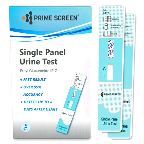 Prime Screen EtG Alcohol Urine Test - at Home Rapid Testing Dip Card Kit - 80 Hour Low Cut-Off 300 ng/mL - WETG-114 (5)