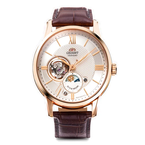 ORIENT Classic Semi Skeleton Sun & Moon Mechanical Watch RN-AS0002S Men's