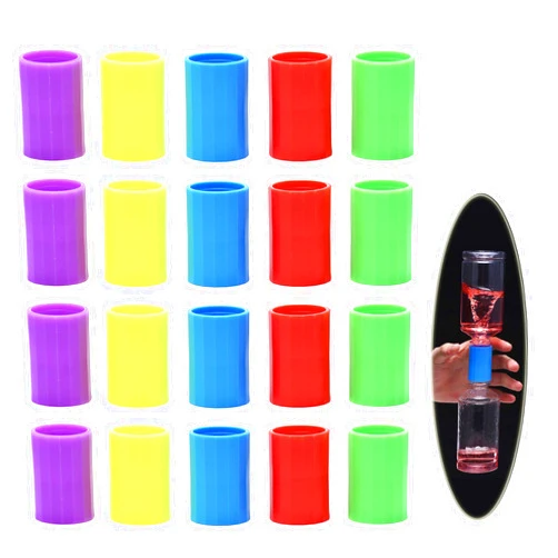MIHEY Tornadoes in A Bottle, 20 Pcs Plastic Tornado Bottle Connector Vortex Connector Cyclone Tube for Scientific Experiment, 5 Colors