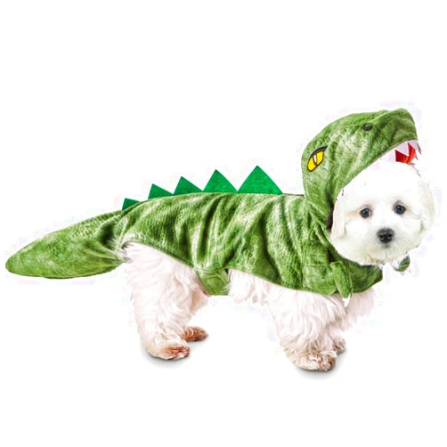 Zelobely Dinosaur Dog Costume Halloween Dino Pet Costume, Funny Stegosaurus Dog Cosplay Costume for Small Medium Large Dogs, Warm Winter Dragon Dog Costume Outfits Special Events Photo Props Accessories