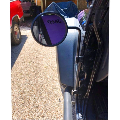 AeiLa Circular Adventure Door Hinge Mirrors Side View Shake-Proof Door Off Mirror for All Jeep Wrangler JK,JL(07-18), 2Pcs (Textured Black)