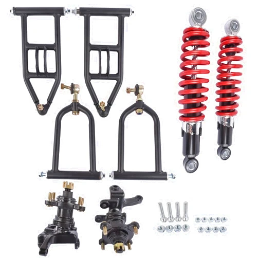 Koomaha 340mm Front Suspension Shock Upper & Lower Swingarm Kit Replacement for Quad Bike ATV/Go Kart DIY Kart ATV Part