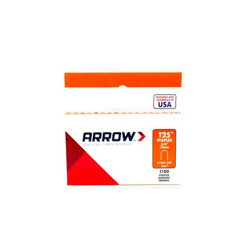 Arrow Fastener Arrow Heavy Duty T25 Round Crown Staples for Cable and Low Voltage Wiring for Marine Applications, 1100 Pack, Leg Length 3/8-Inch, Crown Width 1/4-Inch
