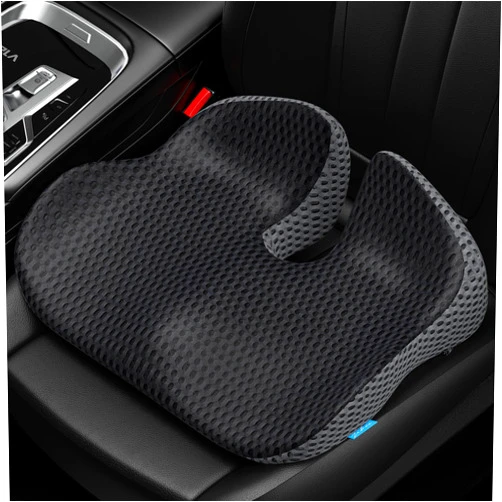 ZIKEE Wedge Car Seat Cushion for Driving, Innovative Seat Cushion with Honeycomb Gel & Memory Foam for Enhanced Breathability & Support, Car Cushions for Hip Pain Relief, Improve Vision/Posture, Black