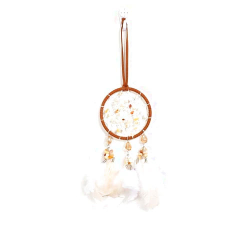 YRY Car Dream Catcher, Handmade Adorable Car Interior Rearview Mirror Handbag Hanging Decor Handmade Grids Nature Feather Small Bohemia Style Car Pendant Accessory (Lucky Spin)