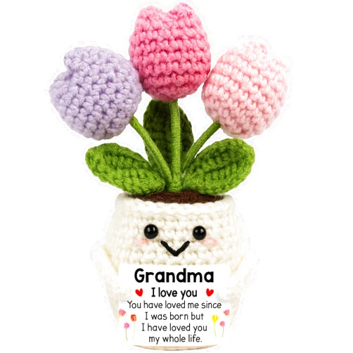 Lucagift Gifts for Grandma from Grandkids - Mothers Day Birthday Grandma Gifts - Grandmother Gift from Grandson, Granddaughter - 5.51'' x 4.13'' Mimi Gigi Nana Emotional Positive Support Crochet