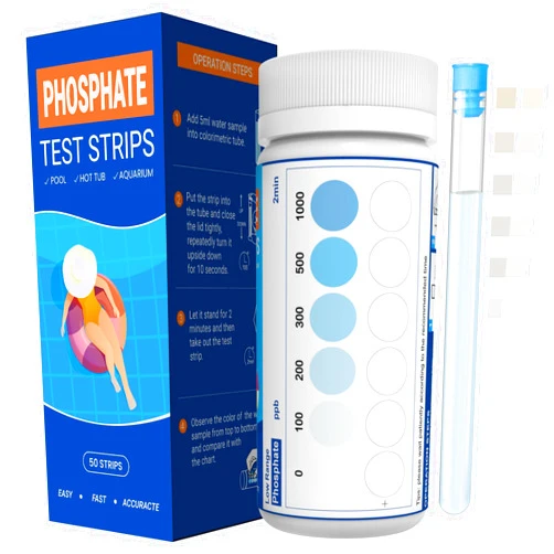 AKSBTEC Phosphate Test Kit - Pool Phosphate Test kit-50 Counts Phosphate Test Strips for Swimming Pool, Spa, Hot Tub,Aquarium,Fish Tank- Phosphate Test kit for Freshwater,Saltwater Testing