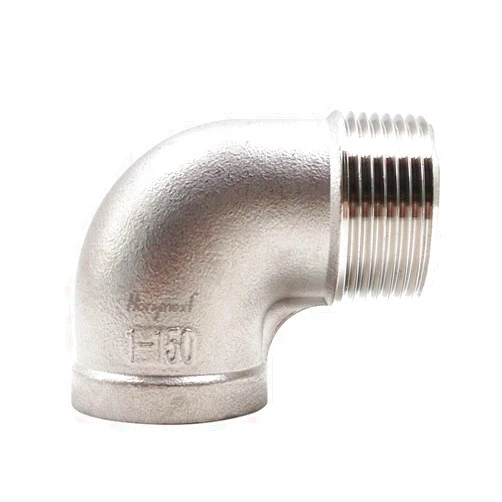 Horiznext stainless steel NPT 1 elbow fitting 90 degree with both male and female thread connecting water pipe air hose pvc tube cast coupling (1 pc)
